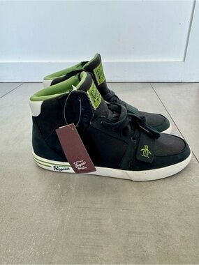 Original Penguin Men's High-Top Sneakers in dark blue and Lime Green